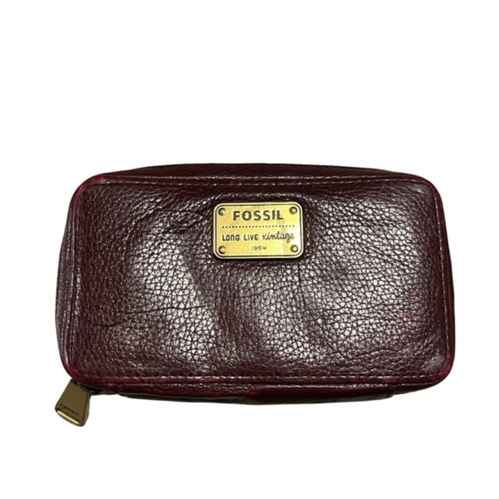 FOSSIL‎ Long Live Vintage Leather Maroon Clutch Wallet